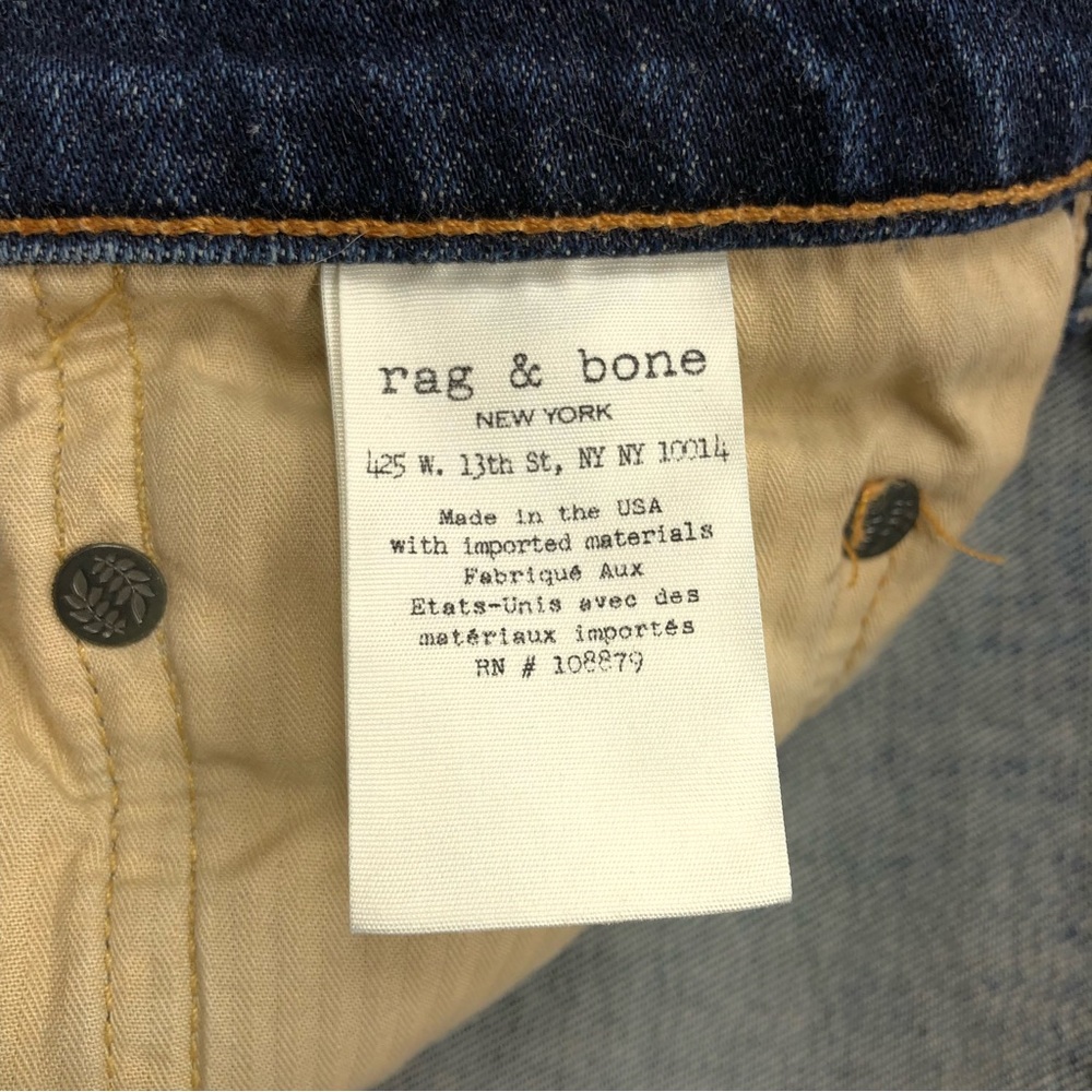 Rag & Bone Standard Issue Fit 2 Slim Leg Jeans Men's Size 30 30X27.5 Blue - Picture 7 of 12